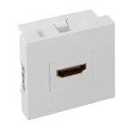 Розетка HDMI 45x45, 2 модуля, 1 гнездо, без индикатора, белая EKF