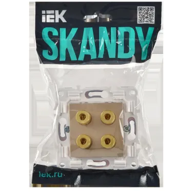 SKANDY Аудиорозетка 4-местная SK-A01Sa песочный IEK