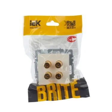 BRITE Аудиорозетка 4 поста РА10-БрЖ жемчуг