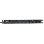 Блок розеток PDU TERACOM PRO 19' 1U 16А/250В 9 роз. Schuko шнур 2 м 3x1.5 мм2 вилка Schuko корпус пластик черный