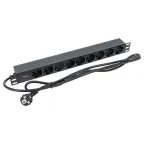 Блок розеток PDU TERACOM PRO 19' 1U 16А/250В 9 роз. Schuko шнур 2 м 3x1.5 мм2 вилка Schuko корпус пластик черный
