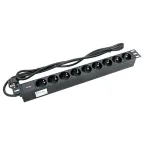 Блок розеток PDU TERACOM PRO 19' 1U 16А/250В 9 роз. Schuko шнур 2 м 3x1.5 мм2 вилка Schuko корпус пластик черный