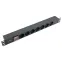 Блок розеток PDU TERACOM PRO 19' 1U 10А/250В 7 роз. Schuko с выключателем без шнура питания вх. разъем C14 корпус алюминий черный