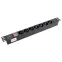 Блок розеток PDU TERACOM PRO 19' 1U 10А/250В 7 роз. Schuko с выключателем без шнура питания вх. разъем C14 корпус алюминий черный