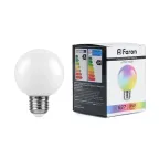 Лампа светодиодная LED 3вт Е27 RGB плавная смена цвета шар G60