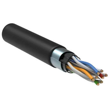 Витая пара F/UTP кат 6 4x2х23AWG solid LSZH 305м черный
