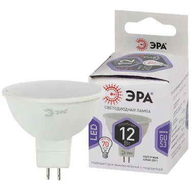 Лампа светодиодная LED MR16-12W-860-GU5.3 (диод софит 12Вт холод GU5.3) (10/100/4200)