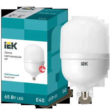 Лампа светодиодная HP 65Вт 230В 4000К E40 IEK