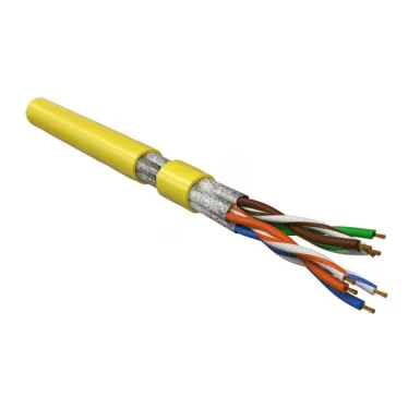 Витая пара U/FTP кат 6 4 пары AWG26 patch IN LSZH нг(А)-HF желтый 100м