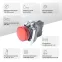 Лампа сигнальная в сборе модульная 22 мм красная 230-240В АС