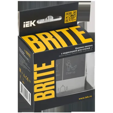 BRITE Кнопка звонка с индикацией для отелей 10А ВС10-1-9-БрА алюминий IEK