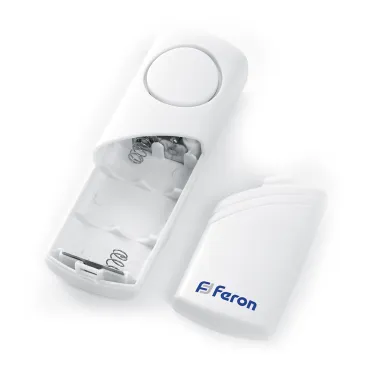 Звонок сигнализация 1 мелодия 2х1.5V/AA, громкоcть 90dB, белый, Feron