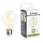 Лампа светодиодная LED 20вт Е27 белый FILAMENT