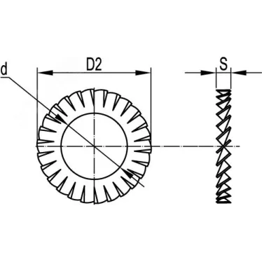 Шайба стопорная М6 нержавеющая сталь AISI 316L
