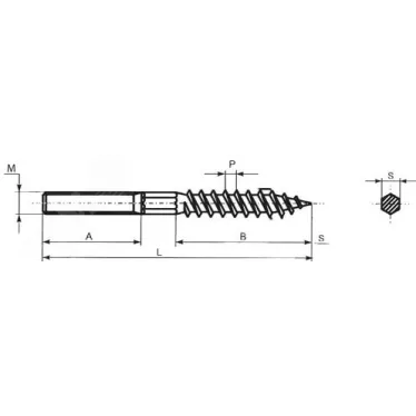 Шпилька-шуруп M8х120