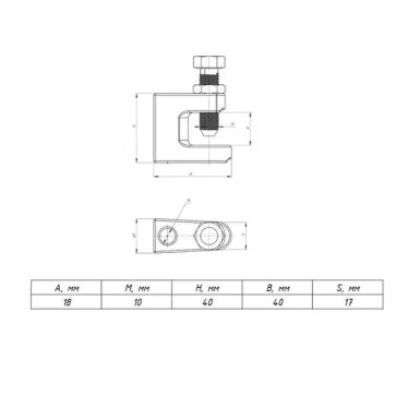 Струбцина монтажная М10 TDZ EKF