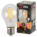                 Лампа светодиодная филаментная F-LED A60-9W-827-E27 (филамент, груша, 9Вт, тепл, Е27) (10/100/1500)
               