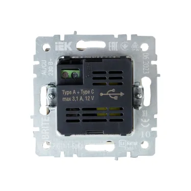 BRITE Розетка USB A+C 18Вт РЮ11-1-БрКр бежевый