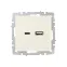 BRITE Розетка USB A+C 18Вт РЮ11-1-БрКр бежевый