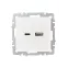 BRITE Розетка USB A+C 18Вт РЮ11-1-БрЖ жемчуг