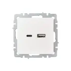 BRITE Розетка USB A+C 18Вт РЮ11-1-БрЖ жемчуг