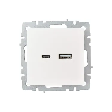 BRITE Розетка USB A+C 18Вт РЮ11-1-БрЖ жемчуг