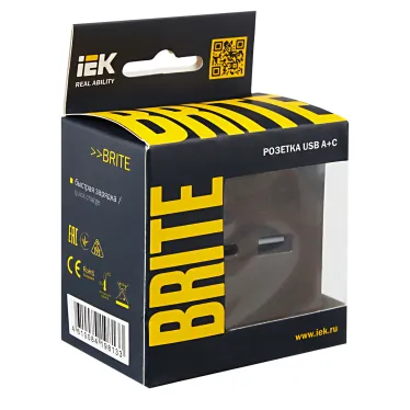 BRITE Розетка USB A+C 18Вт РЮ11-1-БрТБ темная бронза