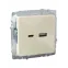 BRITE Розетка USB A+C 18Вт РЮ11-1-БрКр бежевый