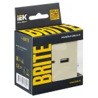 BRITE Розетка USB A+C 18Вт РЮ11-1-БрКр бежевый