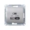 GLOSSA USB РОЗЕТКА A + тип-C 45W высокоскор.заряд. QC, PD, механизм, ПЛАТИНА