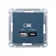 ATLASDESIGN USB РОЗЕТКА A + тип-C 45W высокоскор.заряд. QC,PD, механизм, ИЗУМРУД