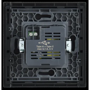 FORTE@PIANO Розетка USB A+C 3,1А FP550 сталь IEK