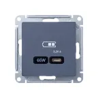ATLASDESIGN USB РОЗЕТКА тип-C 65W высокоскор.заряд. QC, PD, механизм, ГРИФЕЛЬ