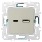 SKANDY Розетка USB A+C 3,1А SK-R14B бежевый IEK