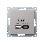 ATLASDESIGN USB РОЗЕТКА A + тип-C 45W высокоскор.заряд. QC,PD, механизм, ШАМПАНЬ