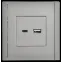 FORTE@PIANO Розетка USB A+C 18Вт FP551 сталь IEK