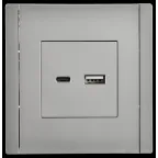 FORTE@PIANO Розетка USB A+C 18Вт FP551 сталь IEK