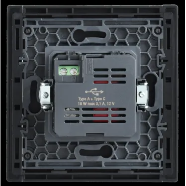 FORTE@PIANO Розетка USB A+C 18Вт FP551 сталь IEK