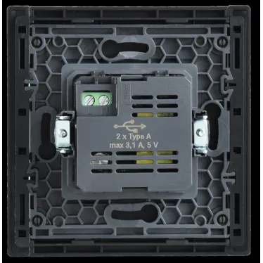 FORTE@PIANO Розетка USB A+A 3,1А FP549 сталь IEK