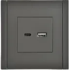 FORTE@PIANO Розетка USB A+C 18Вт FP351 серый IEK