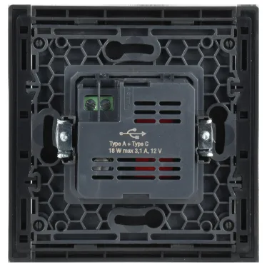FORTE@PIANO Розетка USB A+C 18Вт FP351 серый IEK