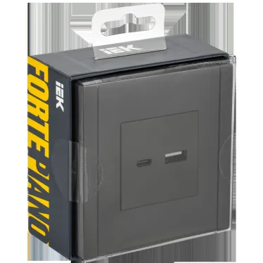 FORTE@PIANO Розетка USB A+C 18Вт FP351 серый IEK