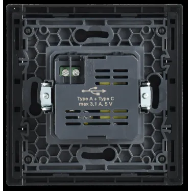 FORTE@PIANO Розетка USB A+C 3,1А FP150 черный IEK