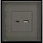FORTE@PIANO Розетка USB A+C 3,1А FP350 серый IEK
