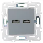 SKANDY Розетка USB A+A 3,1А SK-R15Gr серый IEK