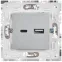SKANDY Розетка USB A+C 18Вт SK-R13S серебряный IEK