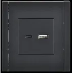 FORTE@PIANO Розетка USB A+C 18Вт FP151 черный IEK