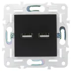 SKANDY Розетка USB A+A 3,1А SK-R15Bl черный IEK