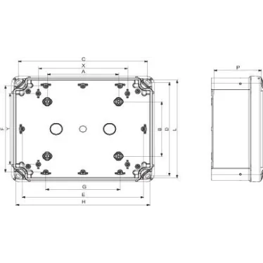 ПЛАСТ.КОРОБКА ABS 116x116x62