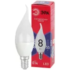 Лампа светодиодная LED BXS-8W-865-E14 R (диод, свеча на ветру, 8Вт, хол, E14) (10/100/2800)
